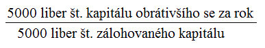5000 liber �t. kapit�lu obr�tiv��ho se za rok /5000 liber �t. z�lohovan�ho kapit�lu.
